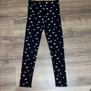 Old Navy Black Swan Print Kids Leggings